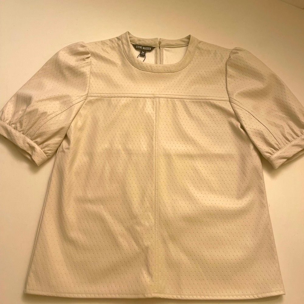 Steve Madden NEW Cream Puff Sleeve Top, sz M